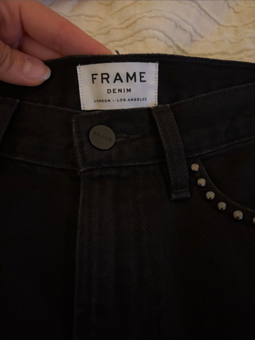 Frame Denim Black Studded Mini Skirt - Picture 3 of 7